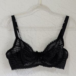 Etam Black Lace Underwire Bra, From France | Size 40D